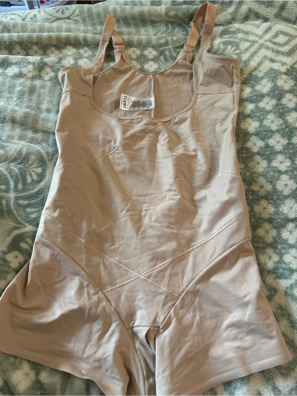 Cupid Seamless Nude Shapewear Bodysuit - Support Short Romper L